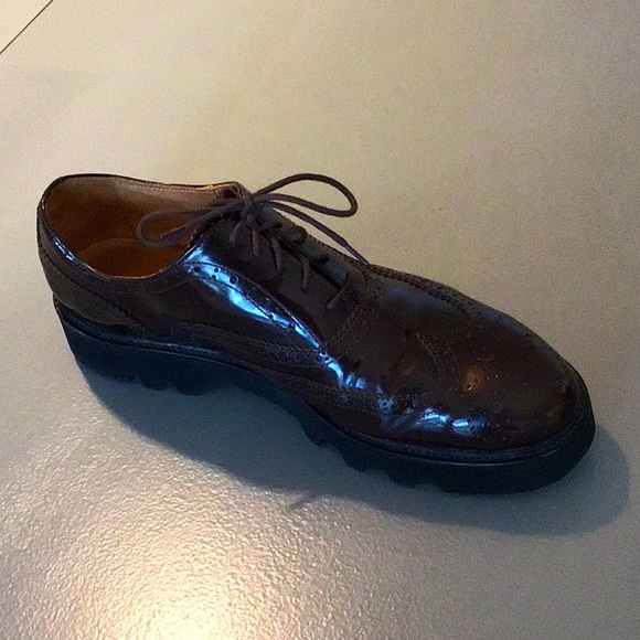 Dolce Vita Brown Patent Oxfords With Chunky Sole - Picture 11 of 11